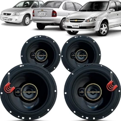 Kit Alto Falantes Dianteiros e Traseiros Chevrolet Classic 2002 até 2016 - Hurricane Aurum 480w