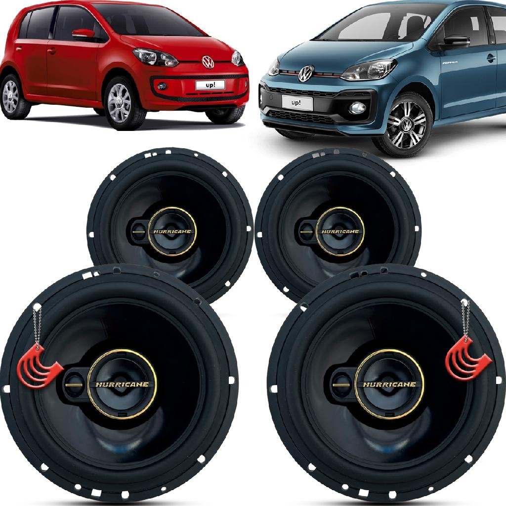 Kit Alto Falantes Dianteiros e Traseiros Volkswagen Up 2014 até 2021 - Hurricane Aurum 480w em Oferta na Shopee