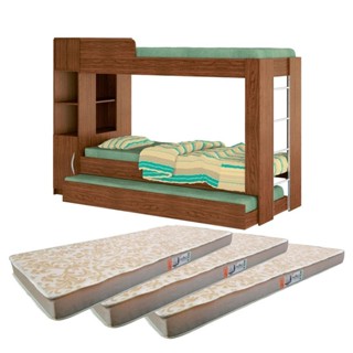 Beliche Cama Aux C/ 3 colchões Ditália Treliche CM15 Diamond em Oferta na Shopee