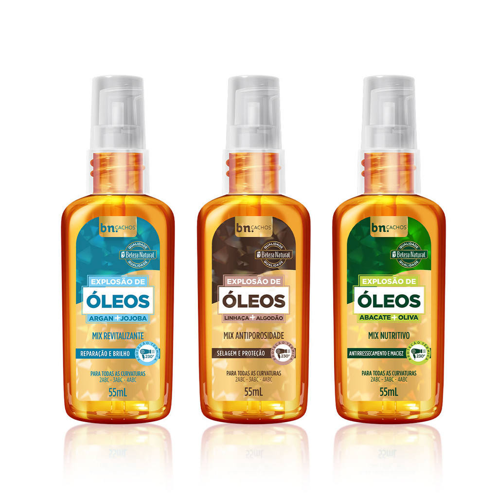 Kit Óleo Capilar Explosão de Óleos Beleza Natural (3 Unidades) - Beauty