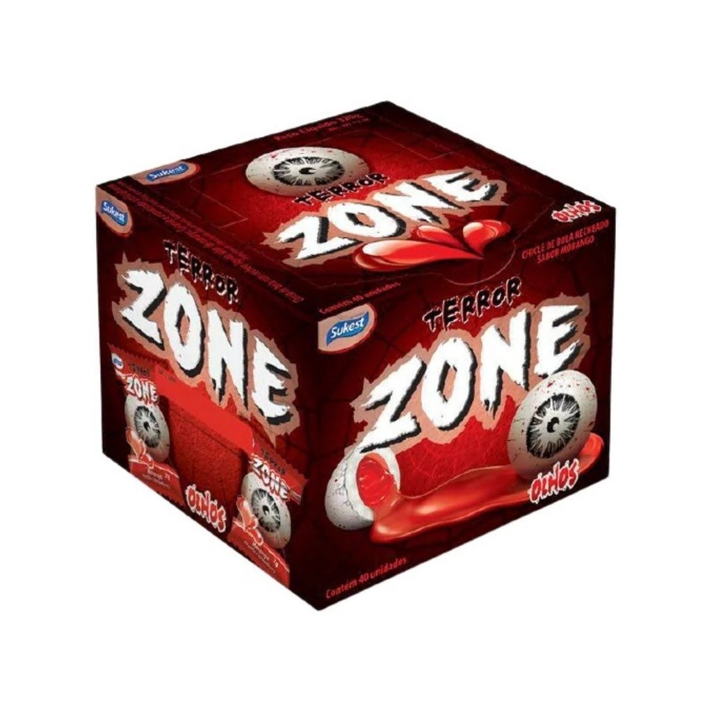 Chiclete Terror Zone Sukest Estampa Olho Halloween - Caixa c/40