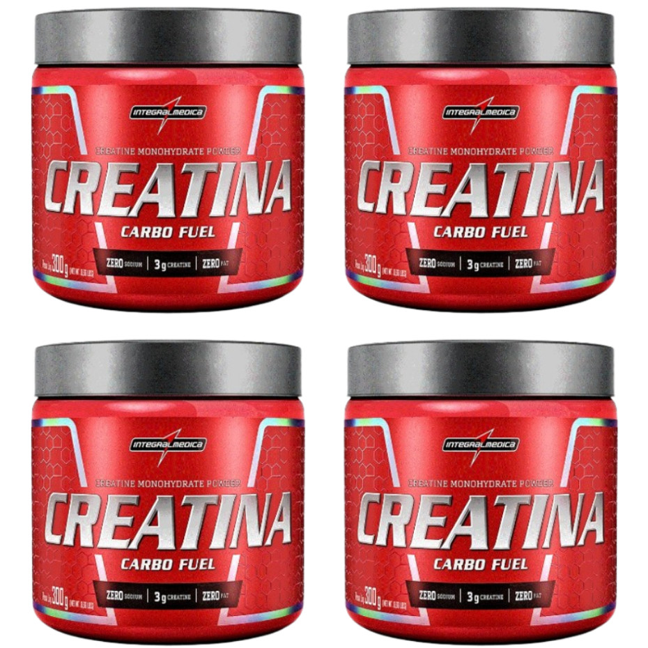 Kit 4 Creatina Monohidratada Carbo Fuel 300g - IntegralMédica em Oferta na Shopee