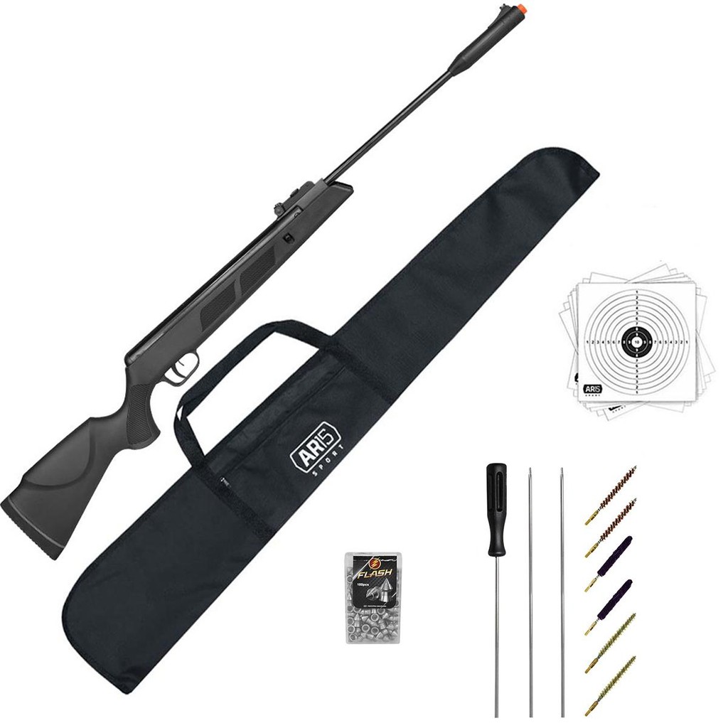 Carabina Pressão Fixxar Black Hawk 5.5mm +Capa +Chumbo +Kit