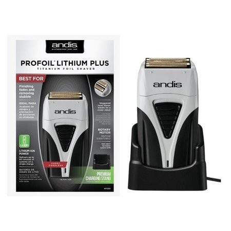 Barbeador De Folha De Titânio Andis Profoil Lithium Plus 17200 , Preto/Cinza