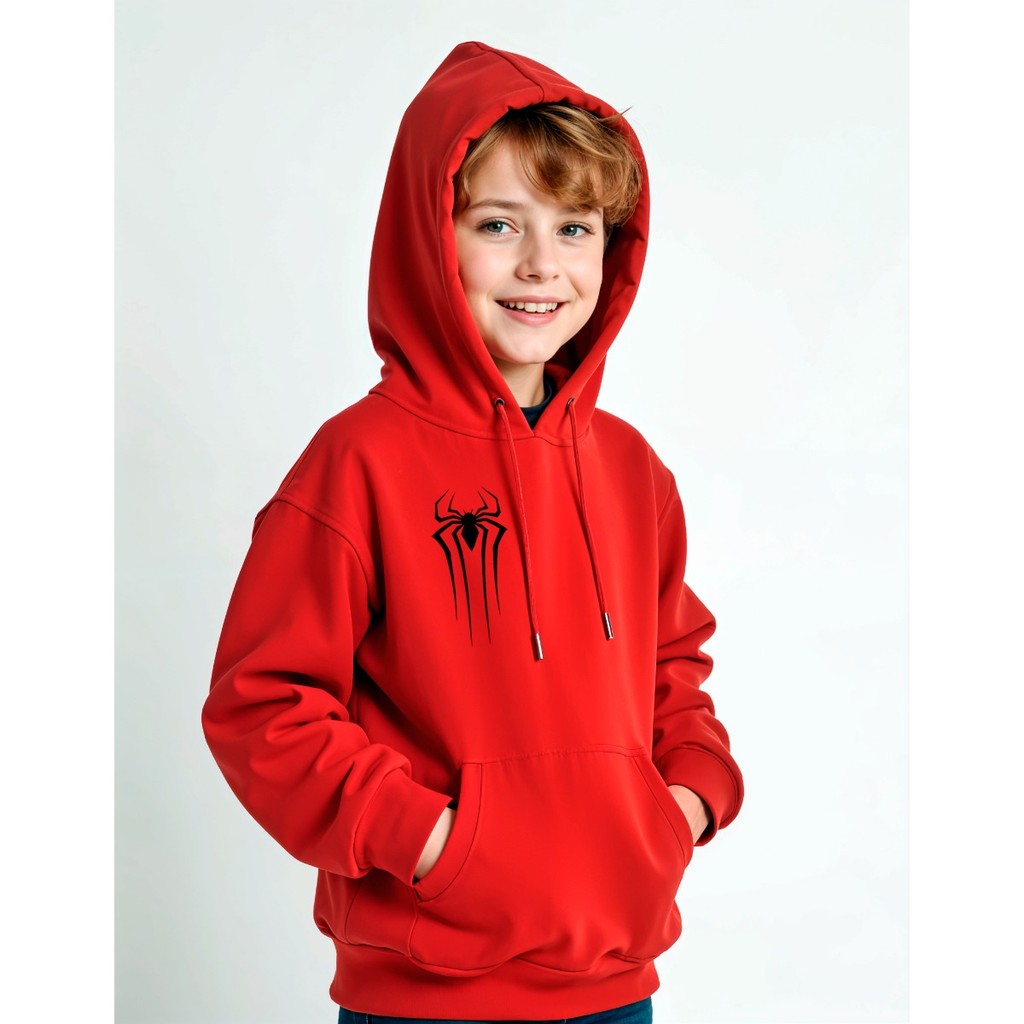 Moletom Infantil Juvenil Canguru Estampado Aranha Blusa de Moletom Frio Blusao Presente Premium