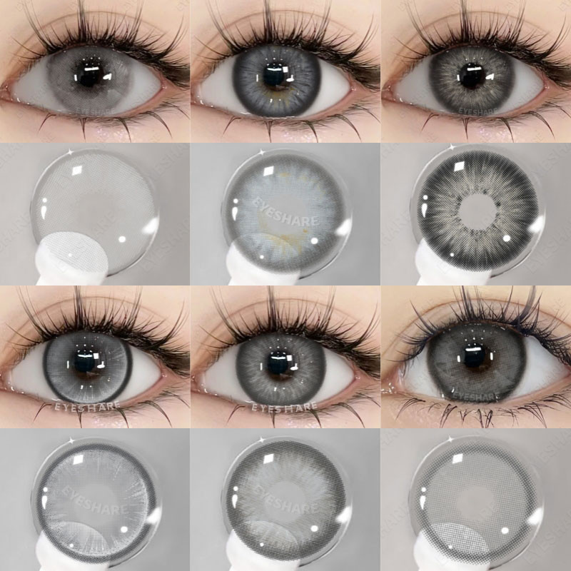 EYESHARE 1 Par De Lentes De Contato Coloridas , Olhos Cinza , Maquiagem Cosmética , Uso Anual em Oferta na Shopee