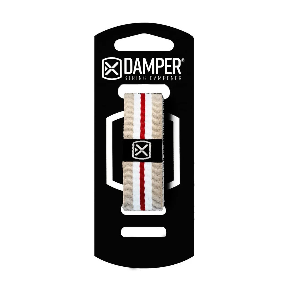 Abafador De Cordas P/ Guitarra Baixo Violão Damper Listrado Cinza Branco Vermelho