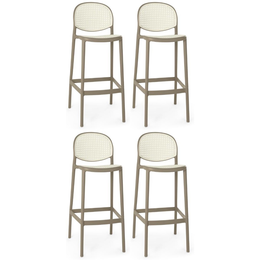 Kit 4 Banqueta Alta com Encosto Roma em Polipropileno em Oferta na Shopee