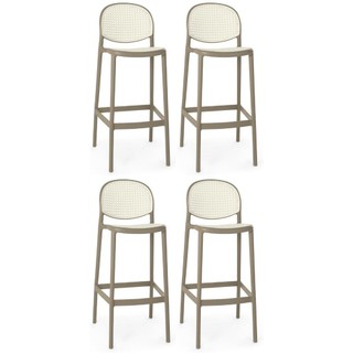 Kit 4 Banqueta Alta com Encosto Roma em Polipropileno em Oferta na Shopee