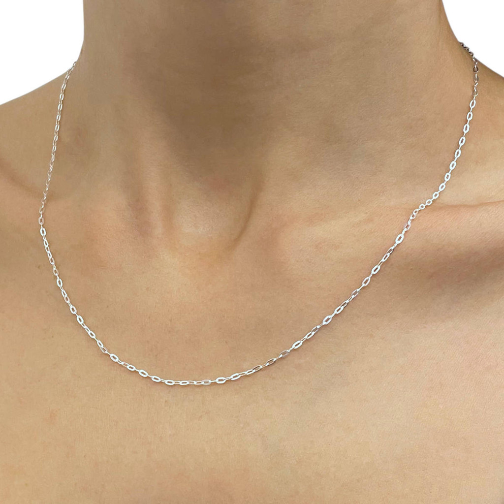 Corrente Feminina Elos 1,4mm 45cm Prata 925 Legítima Maciça Original em Oferta na Shopee
