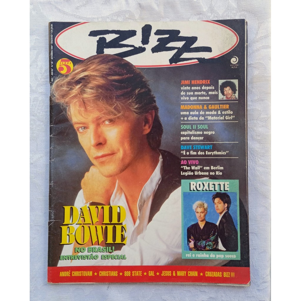 Revis Bizz Ano 6 N. 9 de David Bowie no Brasil 6771200