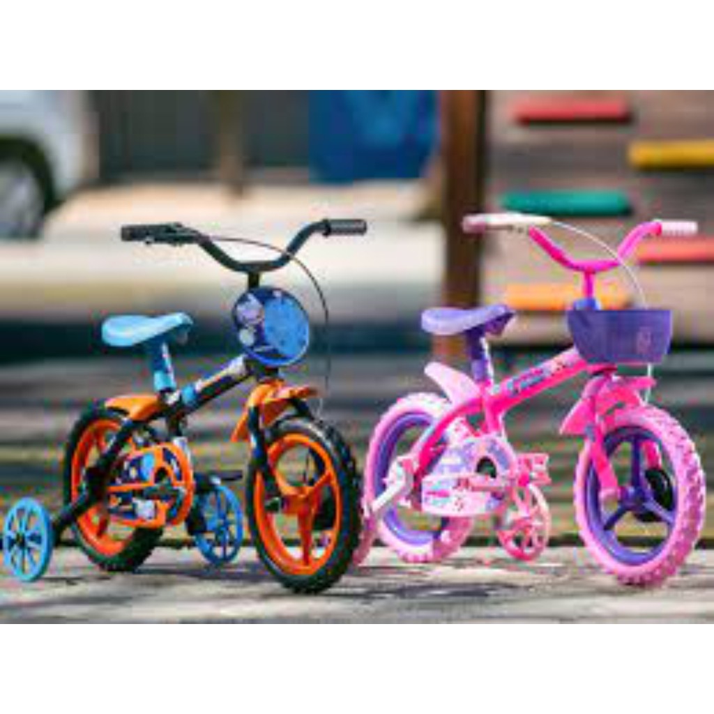 Bicicleta Infantil Aro12 Athor Rodinhas Garfo em Aço Carbono
