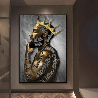 Quadro decorativo 1 peça 40x60 homem negro grafite abstrato rei africano decoração para casa sala quarto hall
