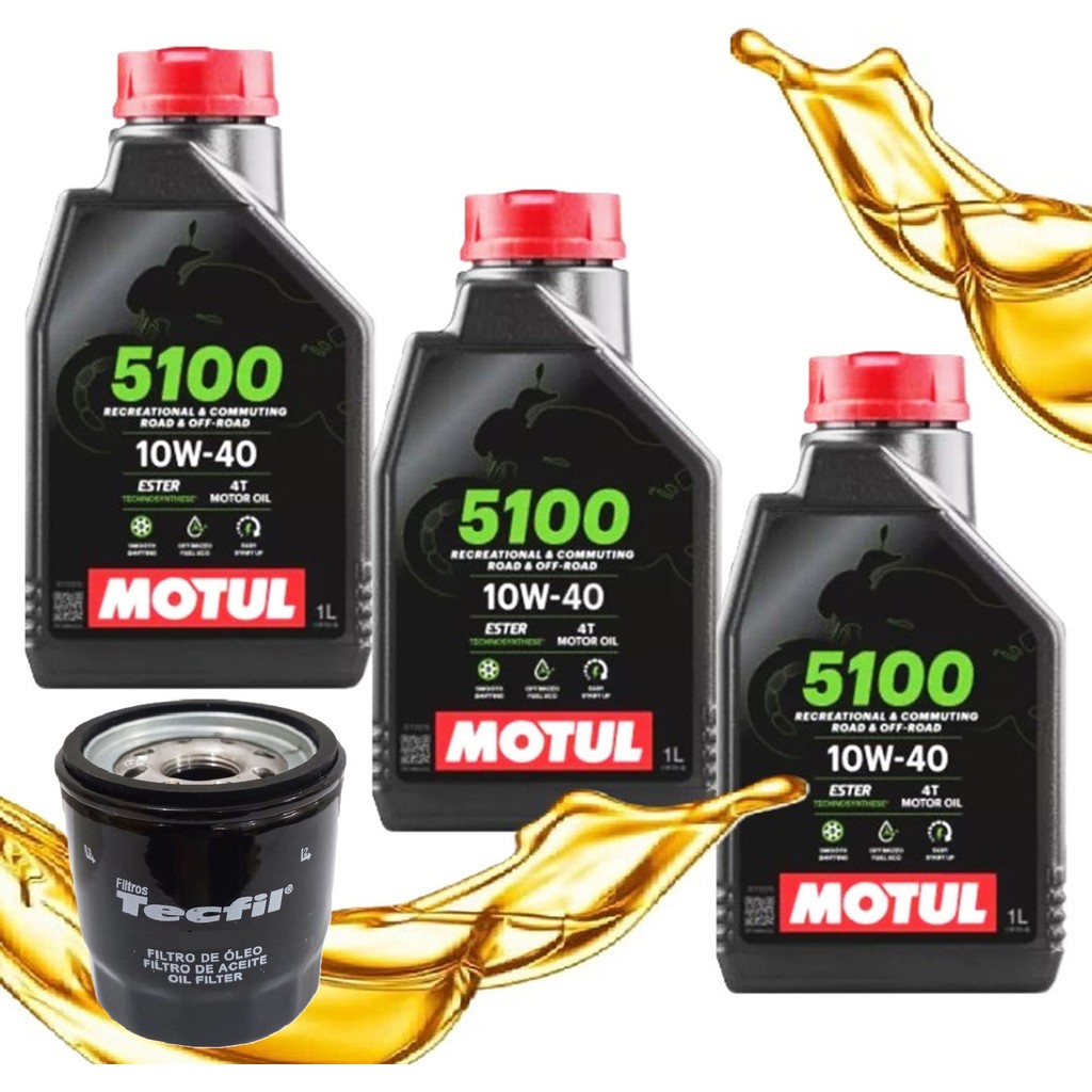 Troca de Óleo P/ Suzuki Bandit 650 / Gsx-R 600 Motul 5100 10w40 + Filtro em Oferta na Shopee