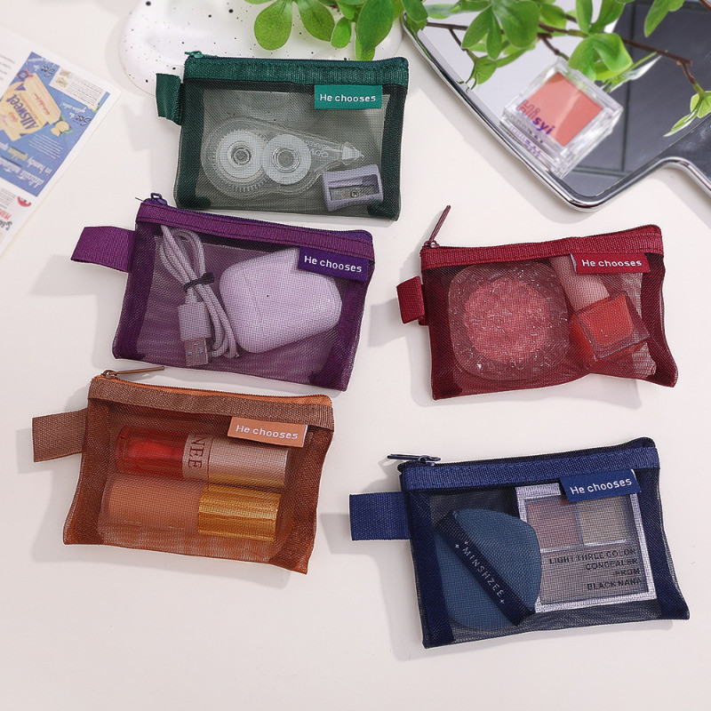 [Wholesale Price] Earphone Linhas De Dados Sacos De Armazenamento-Pacote De Papelaria Portátil Para Jóias-Bolsa Cosméticos De Fios De Malha De Itens De Viagem