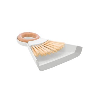 Pá e Escova para Limpeza Lyor com Alça de Bambu 17,5cm