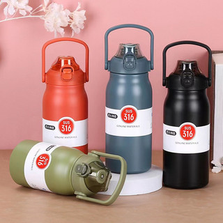 1700ML Garrafa Térmica de Viagem Aço Inox Água Café Acampamento Alça Camping