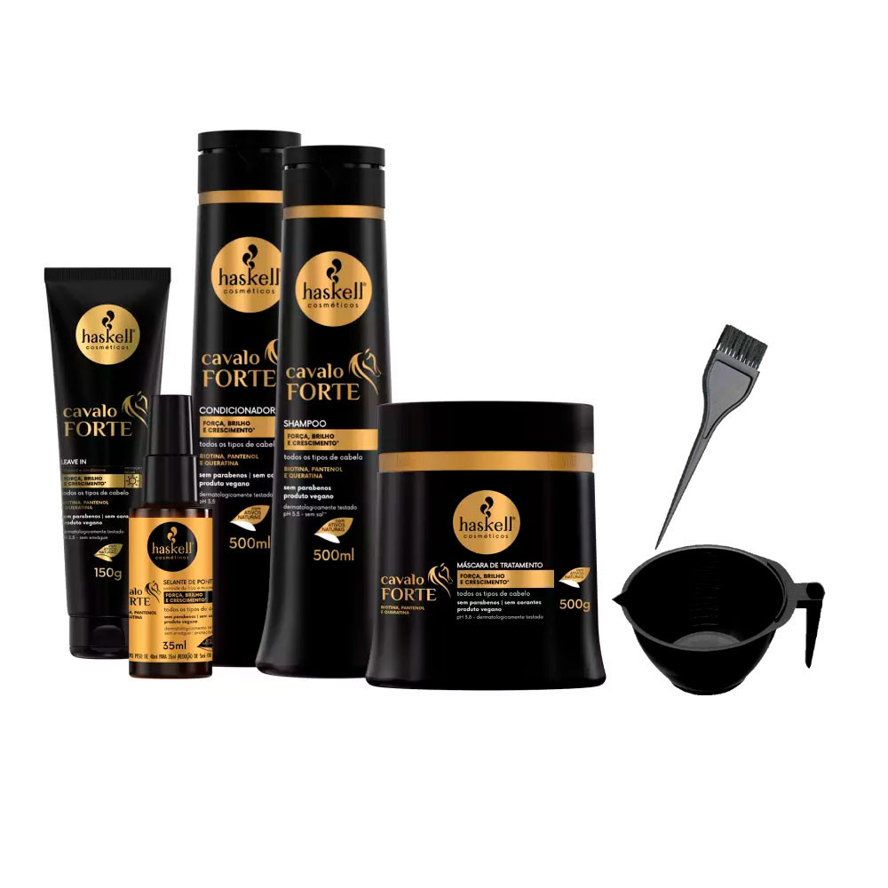 Haskell Cavalo Forte Shp/Cond/Másc/Leav/Sel 500ml +Cumbuca