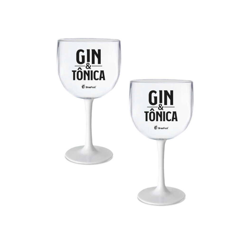 Taça Plástica para Festas - Drinks Coquetéis Gin 580 ml Marca Brasfoot – Tema Gin & Tônica