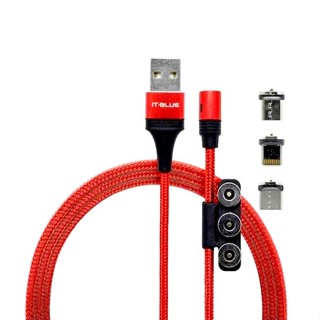 Cabo Magnético de Carga Turbo 3 em 1 para Android e IOS It Blue