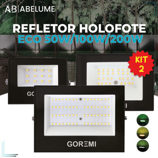 Kit1/2 Refletor LED 200W 100W 50W Holofote Bivolt ECO A Prova d'água Luz Branca, Quente e Verde | Áreas Externas em Oferta na Shopee