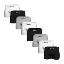 Kit Com 8 Cuecas Boxer Polo 781 Algodão Sem Costura Sortida