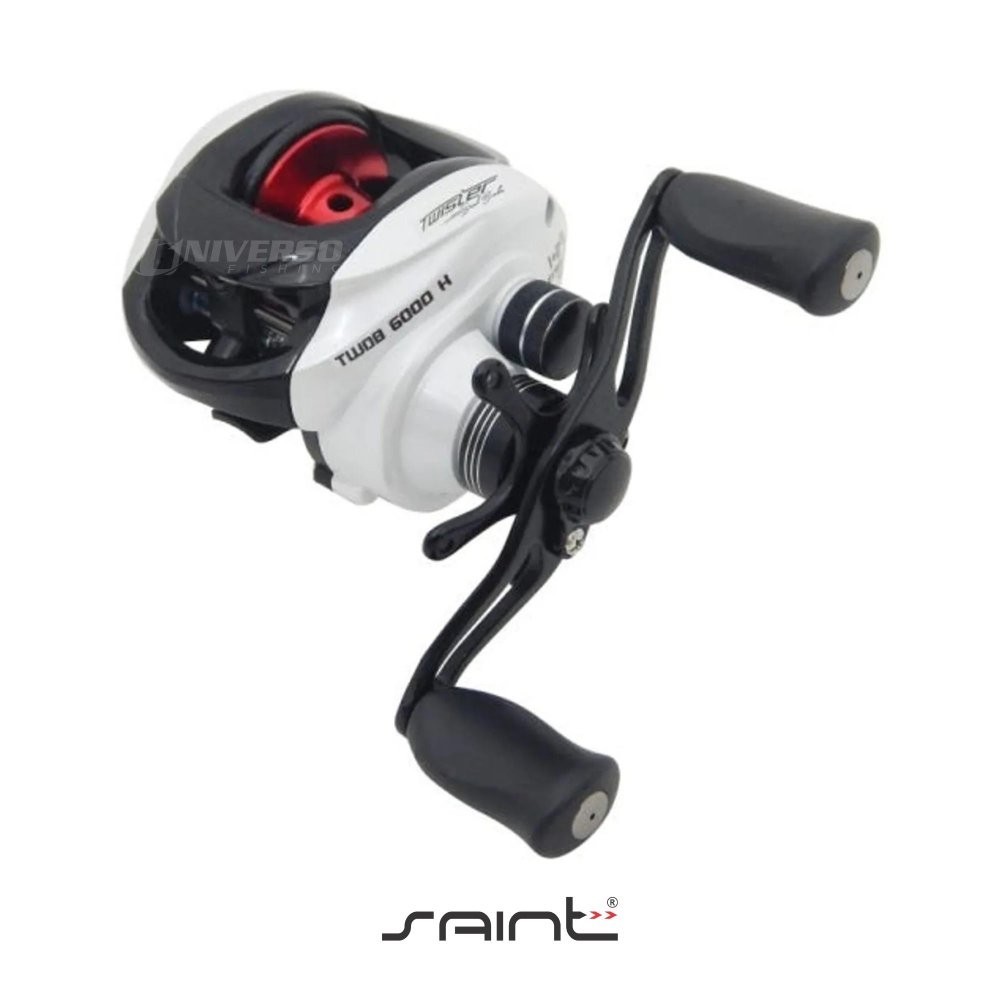 Carretilha Saint Plus Twister Dual Brake 6000 Velocidade de 7.2:1 Drag de 4,5kg com 6 Rolamentos Esquerda