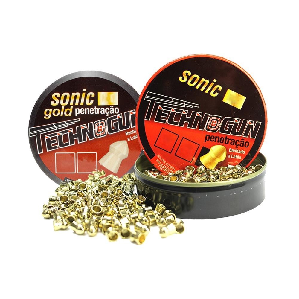 2 Latas de Chumbinho Sonic Gold 5.5mm 250 Unidades - Technogun em Oferta na Shopee