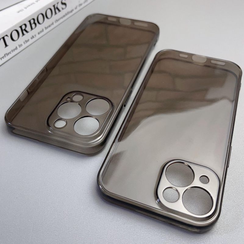 Capa Ultra Fina Transparente De Silicone Macio Para Iphone 15 14 13 Pro Max Plus De Celular Reta Traseira em Oferta na Shopee