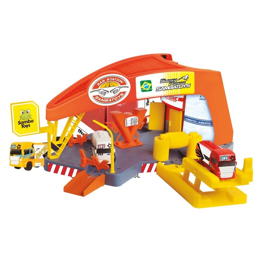 Posto Garagem Lava Rápido Super Posto Parking Samba Toys