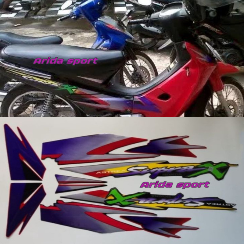 Adesivo Listrado Vermelho Para Motocicleta honda Astra supra x lama 100 1999 2000 Preto Roxo