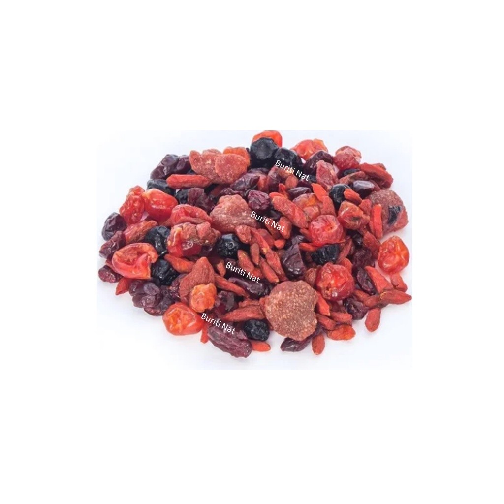 mix Frutas Vermelhas 120g (Cramberry - Gojiberry - Blueberry - Morango e Cereja) desidratados alta qualidade