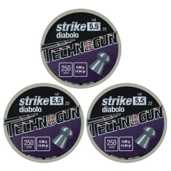 CHUMBINHO TECHNOGUN STRIKE DIABOLO 15,12 GR 250UN. 5.5MM - COMBO 03 LATAS