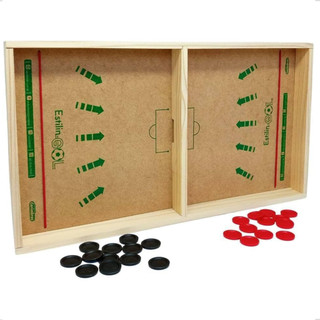 Jogo Tabuleiro Brinquedo Infantil Futebol Botão Estilingol Gol a Gol MDF Madeira Inmetro Carimbras