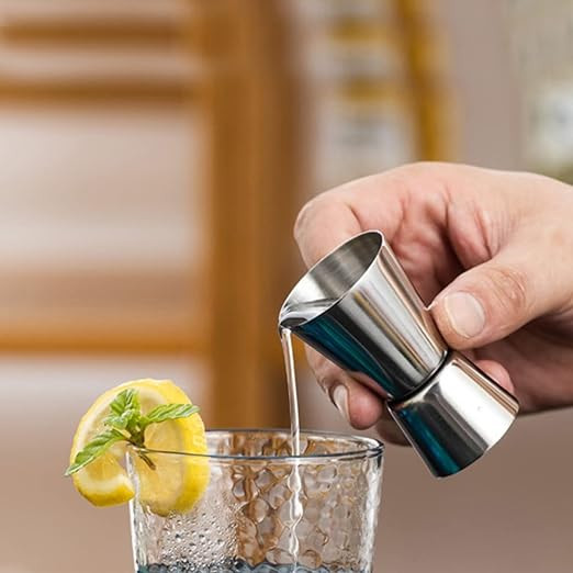 Copo Dosador Duplo para Bebidas de Inox para Drinks, Coquetel, Dose