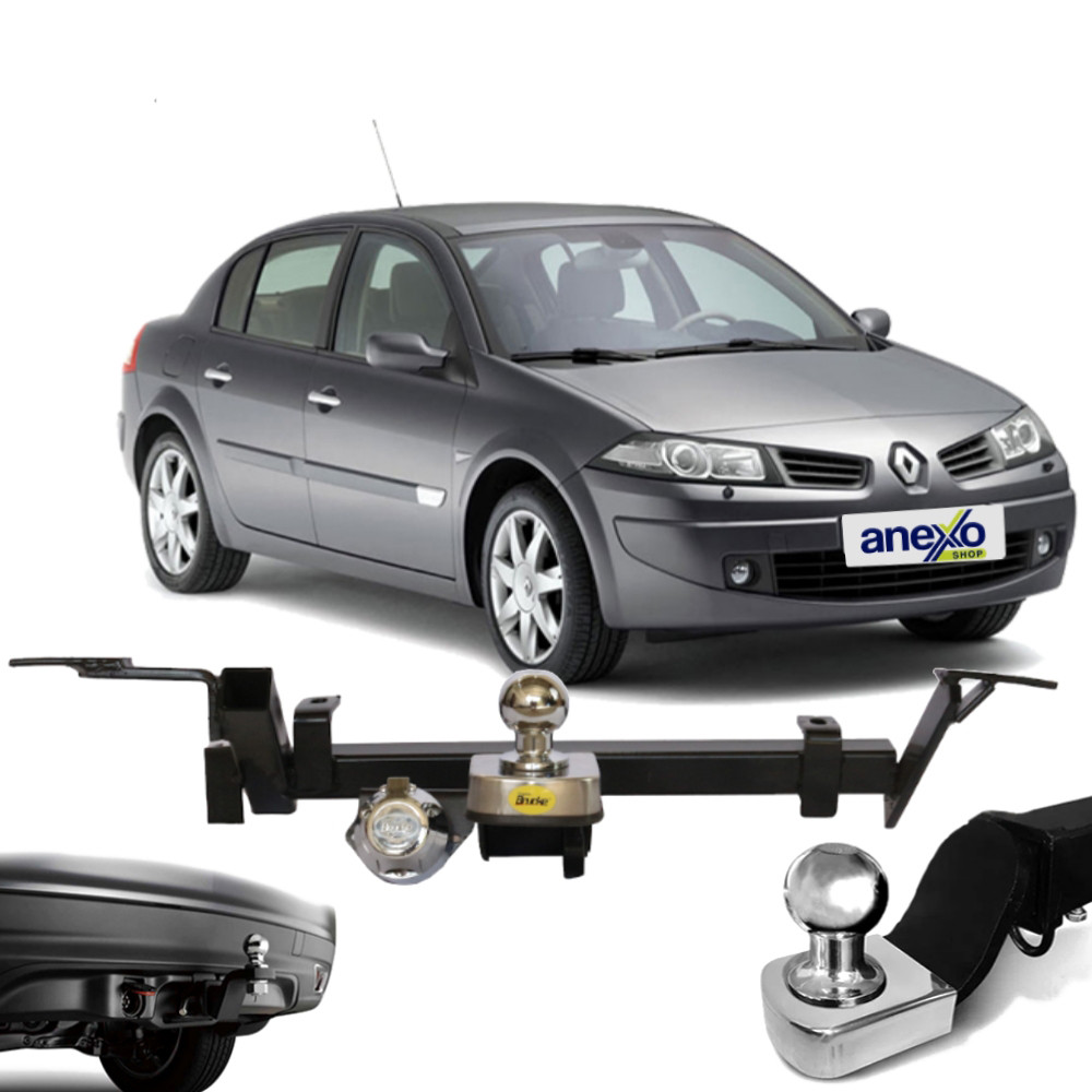 Engate Reboque Renault Megane 2004 a 2011 Brucke RE1022 Rabicho Tração 700kg Haste fixa