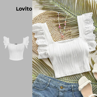 Lovito Blusa Boho Plain Ilhós Bordado para Mulheres L120ED014 em Oferta na Shopee