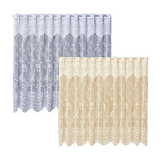 Cortina de Renda para Cozinha 200x120CM Branca / Bege