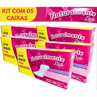 KIT COM 05 ABSORVENTES PACOTÃO ECONÔMICO PROTEÇÃO DIÁRIA – NATURALMENTE em Oferta na Shopee