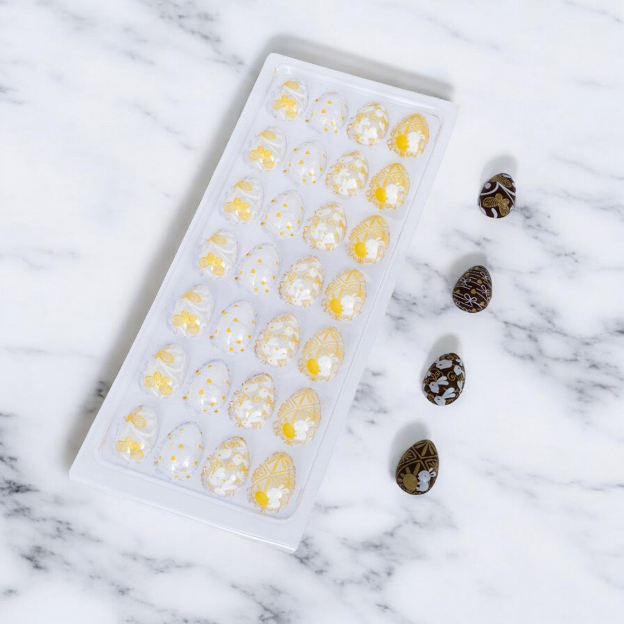 Blister Decorado com Transfer para Chocolate - Páscoa Ovinho 28 cavidades - BLP0033 - 1 unidade - Stalden - Rizzo em Oferta na Shopee