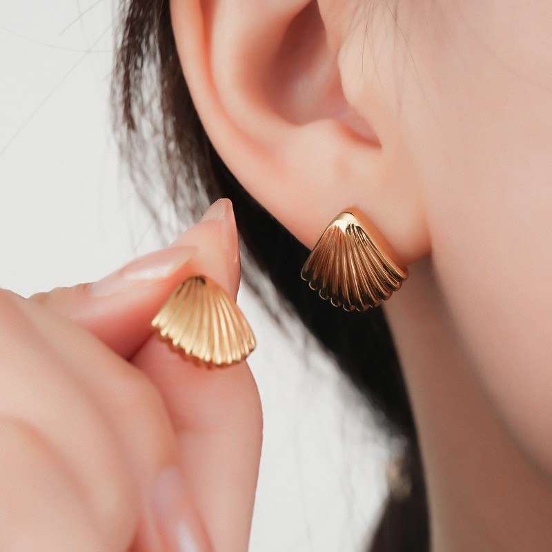 4 Pares De Brincos Femininos Moda Estrela Do Mar Concha Verão Férias Praia Conjunto De Ouro/Prata