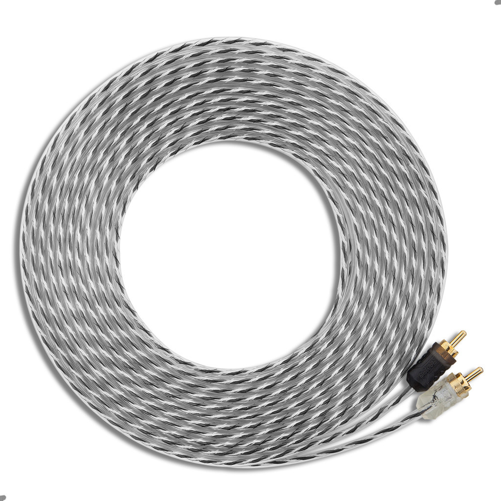 Cabo Injetado RCA Flexível Transparente 5 Metros Taramps para Som Automotivo