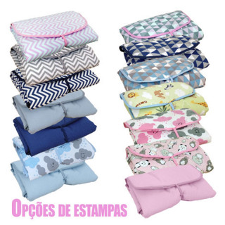 Trocador Portátil de Bebê Impermeável para Bolsa Viagens dia a dia Estampado com Bolso Organizador em Oferta na Shopee