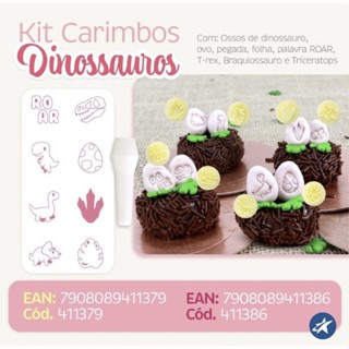 Kit Carimbos Dinossauros - 9 Peças - Cor Rosa (Blue Star) em Oferta na Shopee