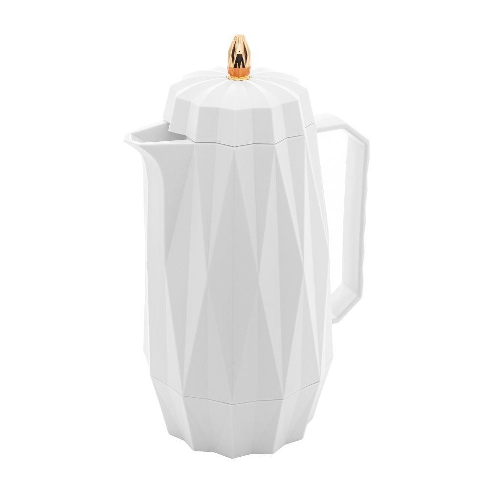Garrafa Térmica Lyor Diamond de Plástico Branca 1L - Home & Living