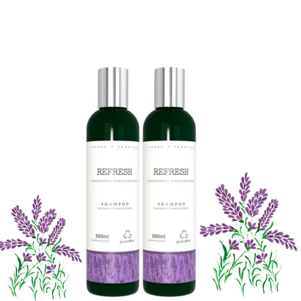 Grandha Refresh 2 Shampoo Calêndula Hortelã Lavanda 300ml em Oferta na Shopee