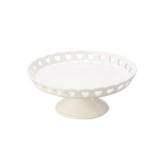 Centro de Mesa Lyor Coração de Ceramica Branco 20,5cm