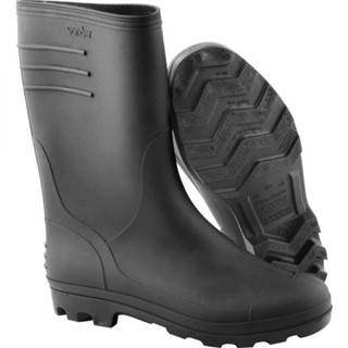 Bota de PVC preta cano médio com forro - Vonder