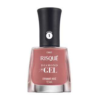 Esmalte Diamond Gel Espumante Rosê Manicure Risque 9,5Ml