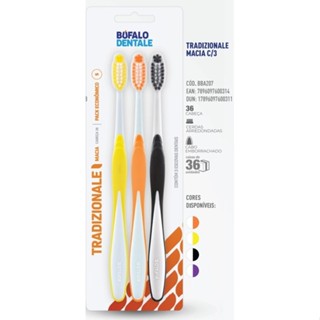 Escova Dental Tradizionale Macia Com 3 Bufalo
